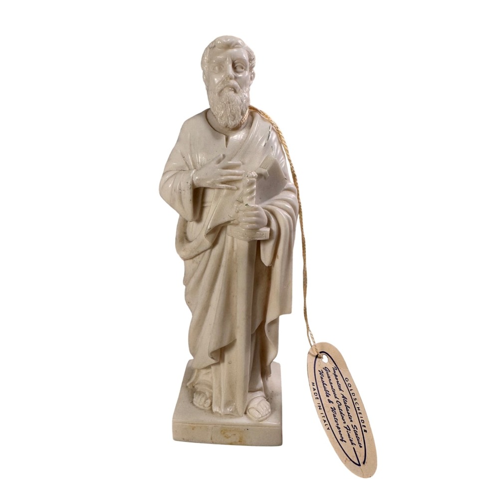 Goldscheider Saint Paul Alabaster Statue Bianchi Italy Religious Figurine 6 in